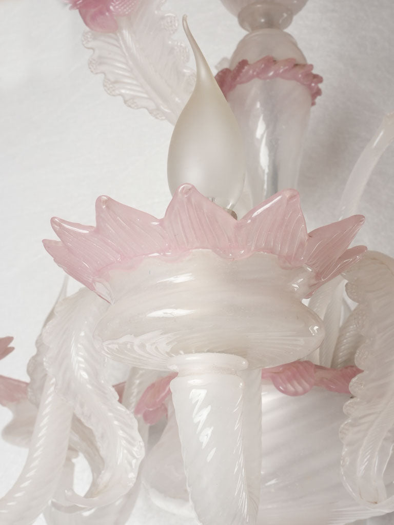 Vintage Venetian flower chandelier - pink 23¾" x 21¾"