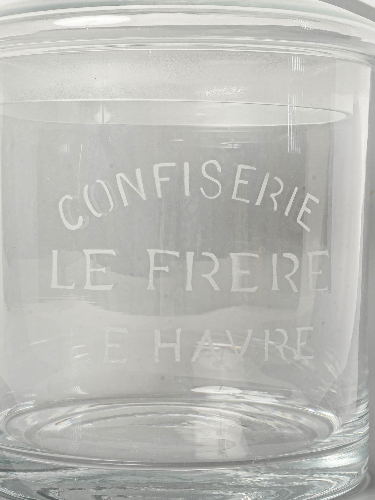 Antique French Glass Candy Jar dated 1934 - 9"