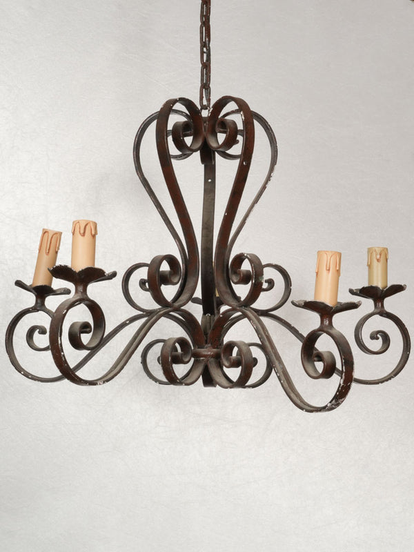 Vintage ornate scrollwork candle chandelier