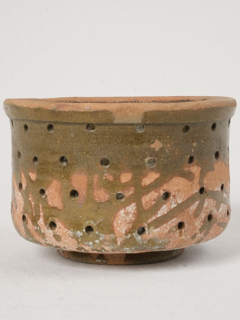 Aged Terracotta French Faisselle Strainer