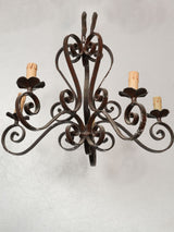 Rustic black iron candelabra chandelier