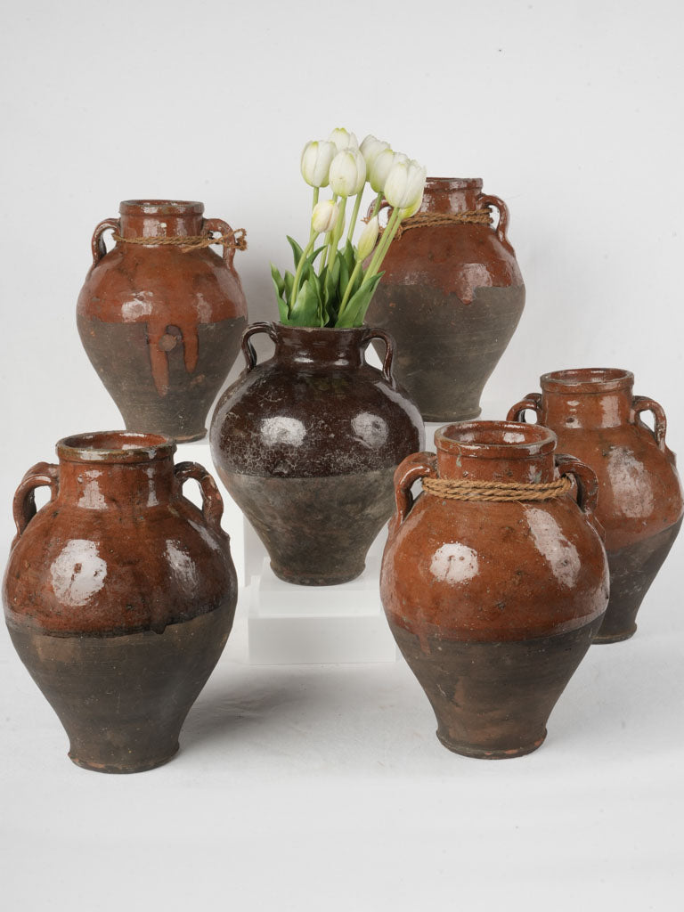 Vintage earthy-toned decorative earthenware  