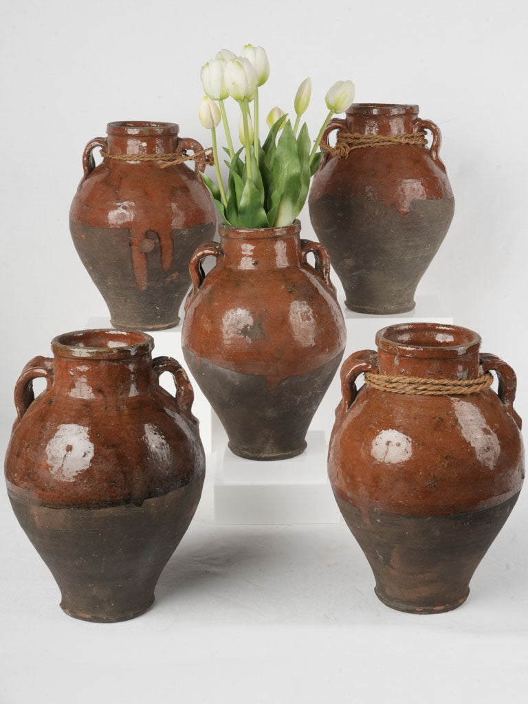 Rustic string detailed Spanish pottery  