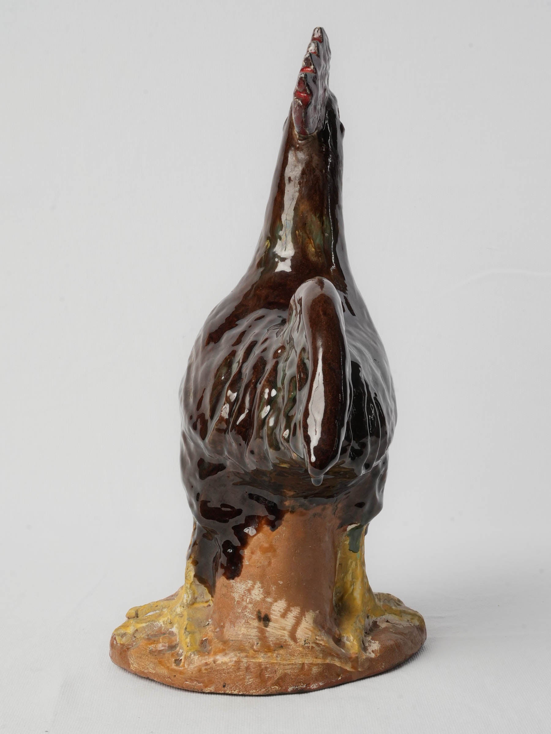 Lively ceramic rooster ornament