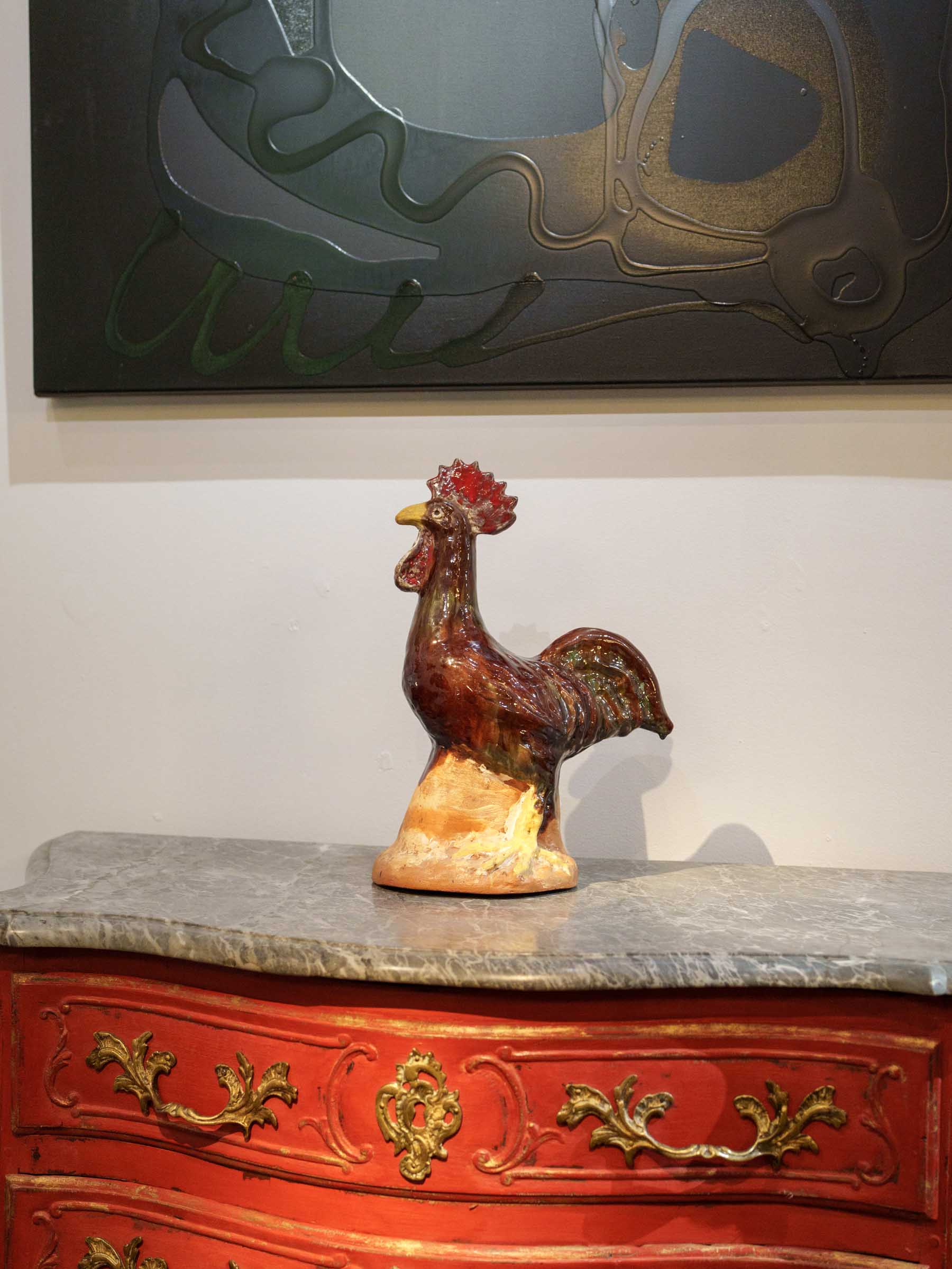 Charming glazed terracotta sculpture