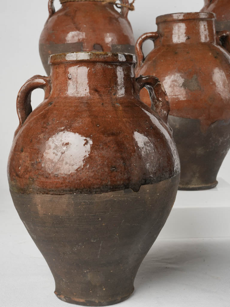 Rustic warm brown vintage earthenware  