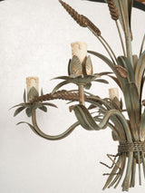 5-light Modern chandelier w/ wheat - blue/green 20½"