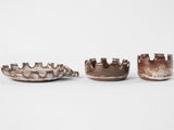 Three stacked vintage hedgehog  ceramic ashtrays