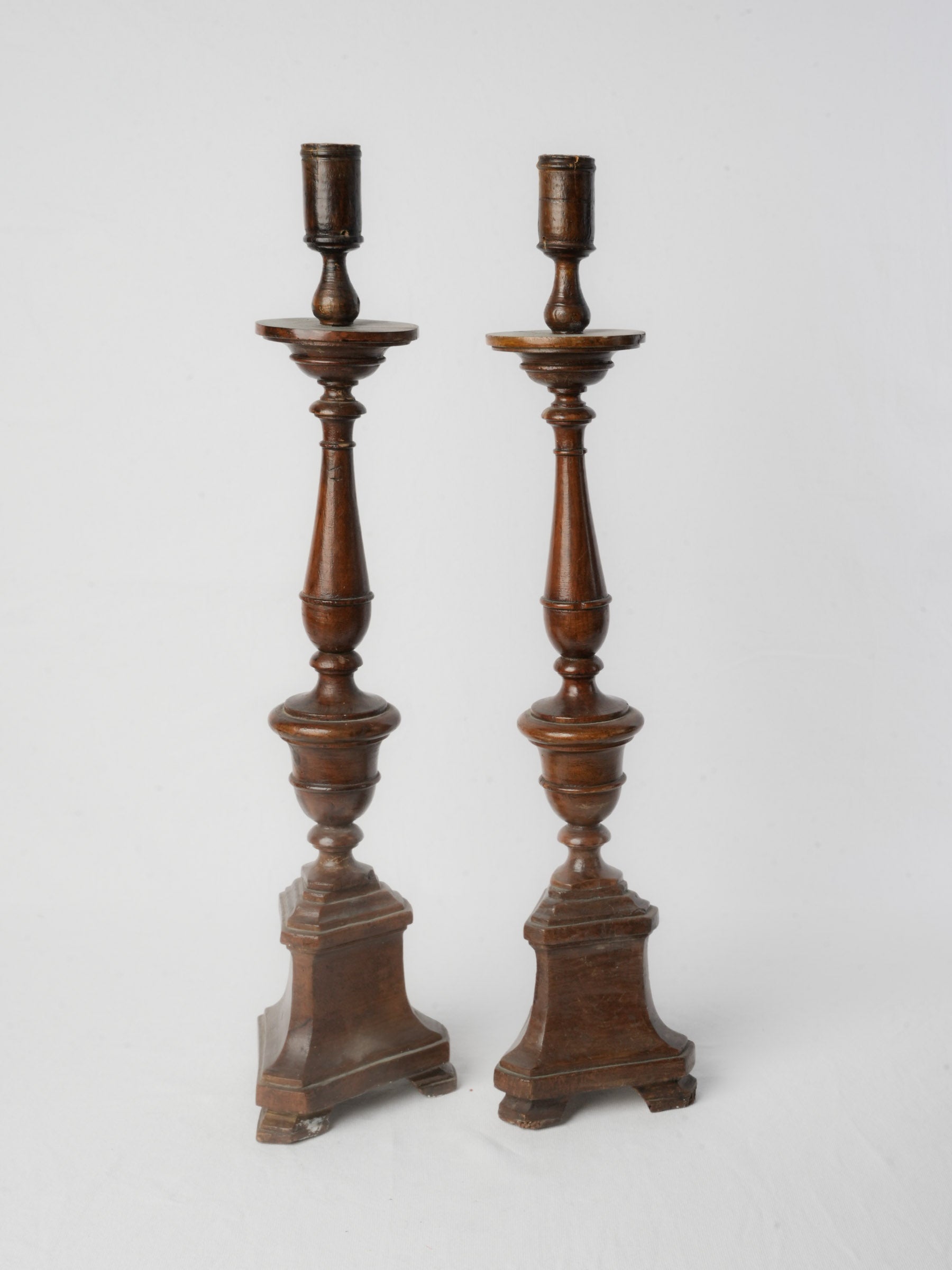 Sculptural Architectural Tripod Base Candlesticks