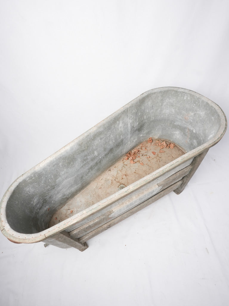 Antique French zinc bathtub - 26½"