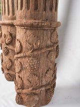 Pair of tall antique French oak columns - Corinthian 79¼"