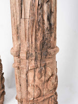 Pair of tall antique French oak columns - Corinthian 79¼"