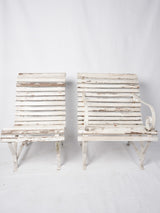 Set of four French garden chairs w/ white patina