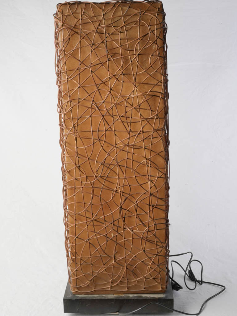 Geometric rattan resin floor lamp  