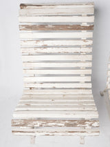 Set of four French garden chairs w/ white patina
