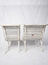 Set of four French garden chairs w/ white patina