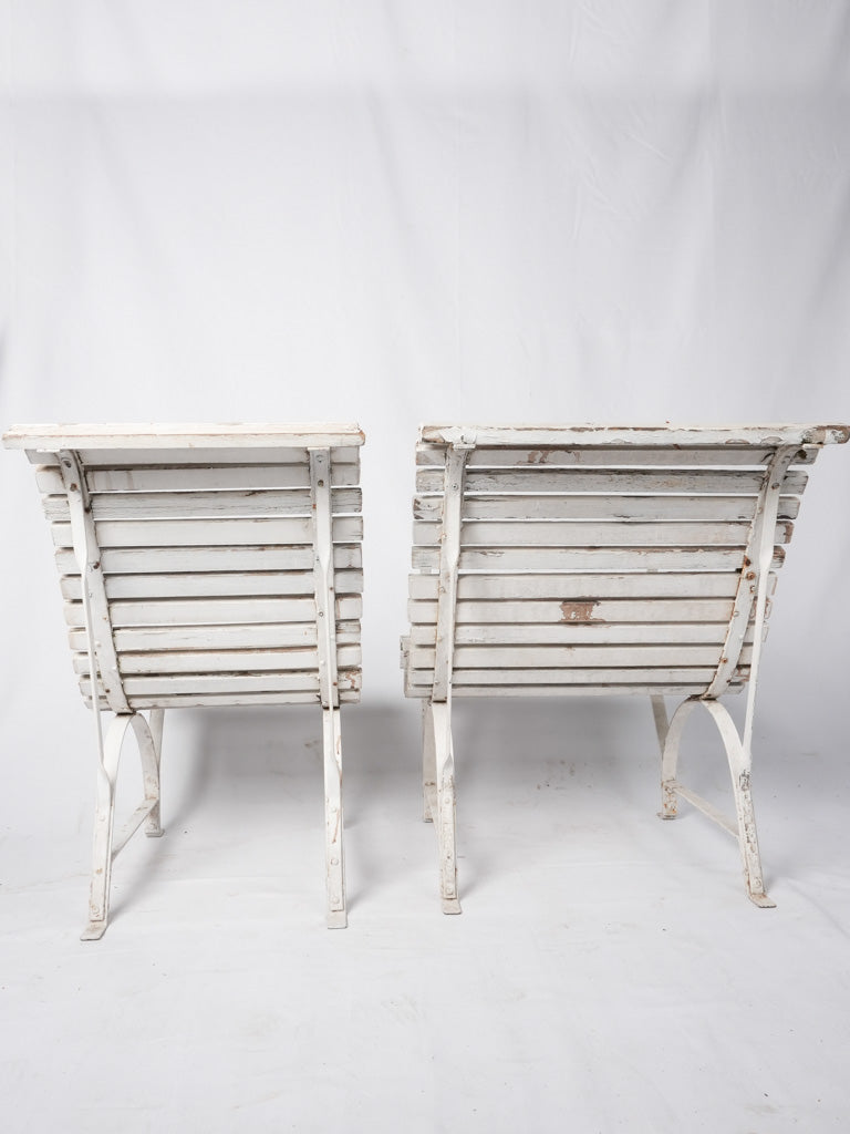 Classic French patio armchair pair