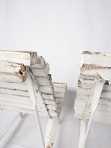 Set of four French garden chairs w/ white patina
