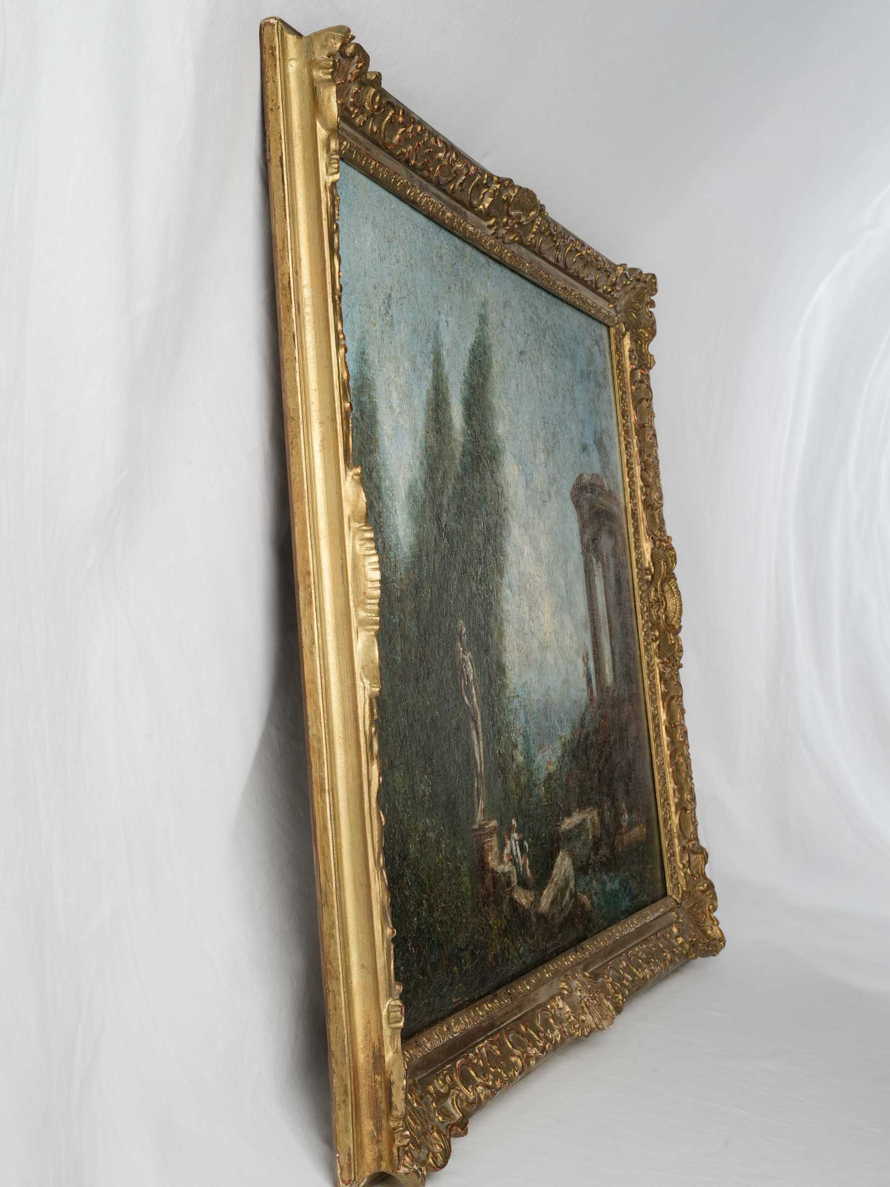 Textured muted palette landscape panel  