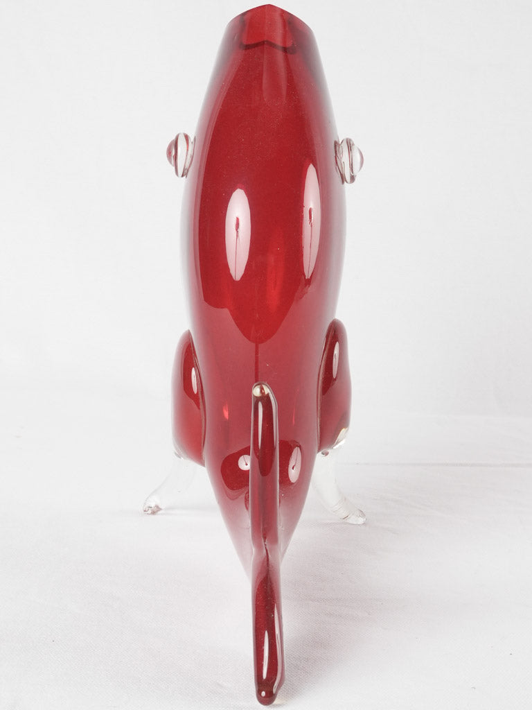Retro red Murano glass aquatic decor