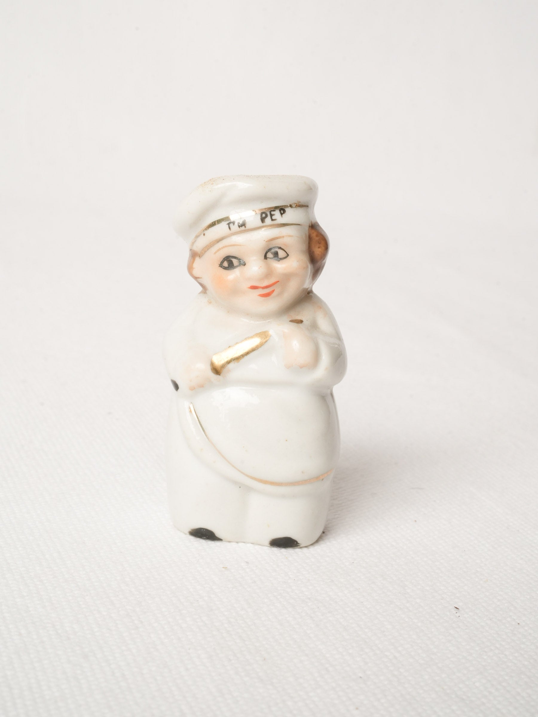 Vintage Ceramic Pepper Shaker - Cook Figurine