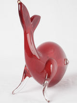 Red glass fish vase - Murano 11Â½"