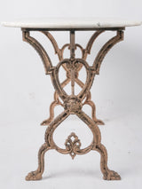 1950s French marble garden table - oval 46¾"