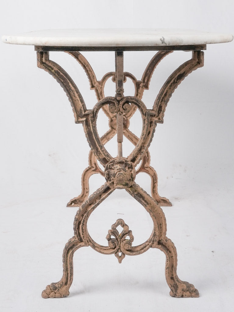 1950s French marble garden table - oval 46¾"