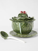 Vintage cabbageware tureen w/ radish handles 9¾"