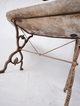 1950s French marble garden table - oval 46¾"