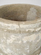 Patina-rich small sturdy concrete urns