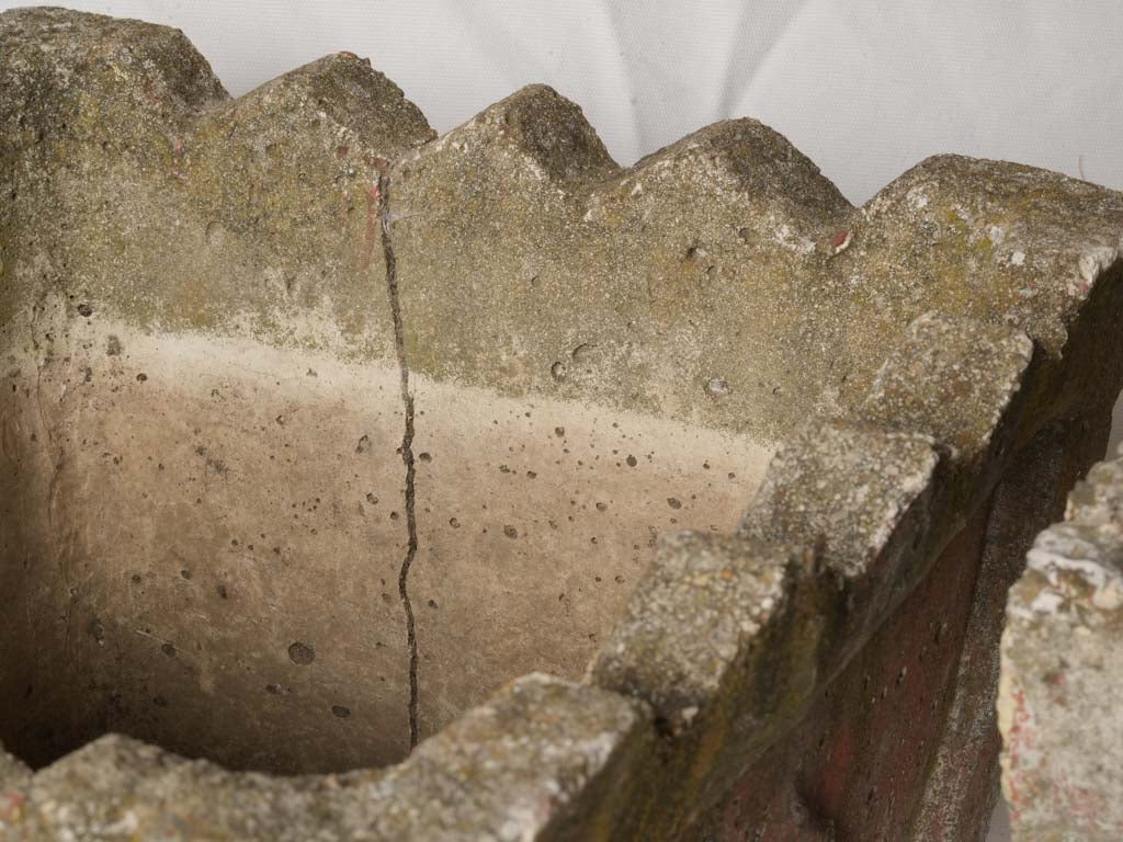 Set of 4 vintage square planters w/ pink patina 14½"