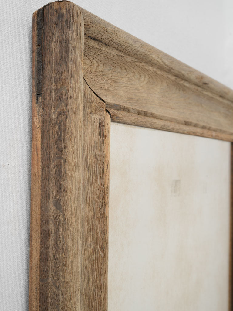 Weathered French oak mantle mirror