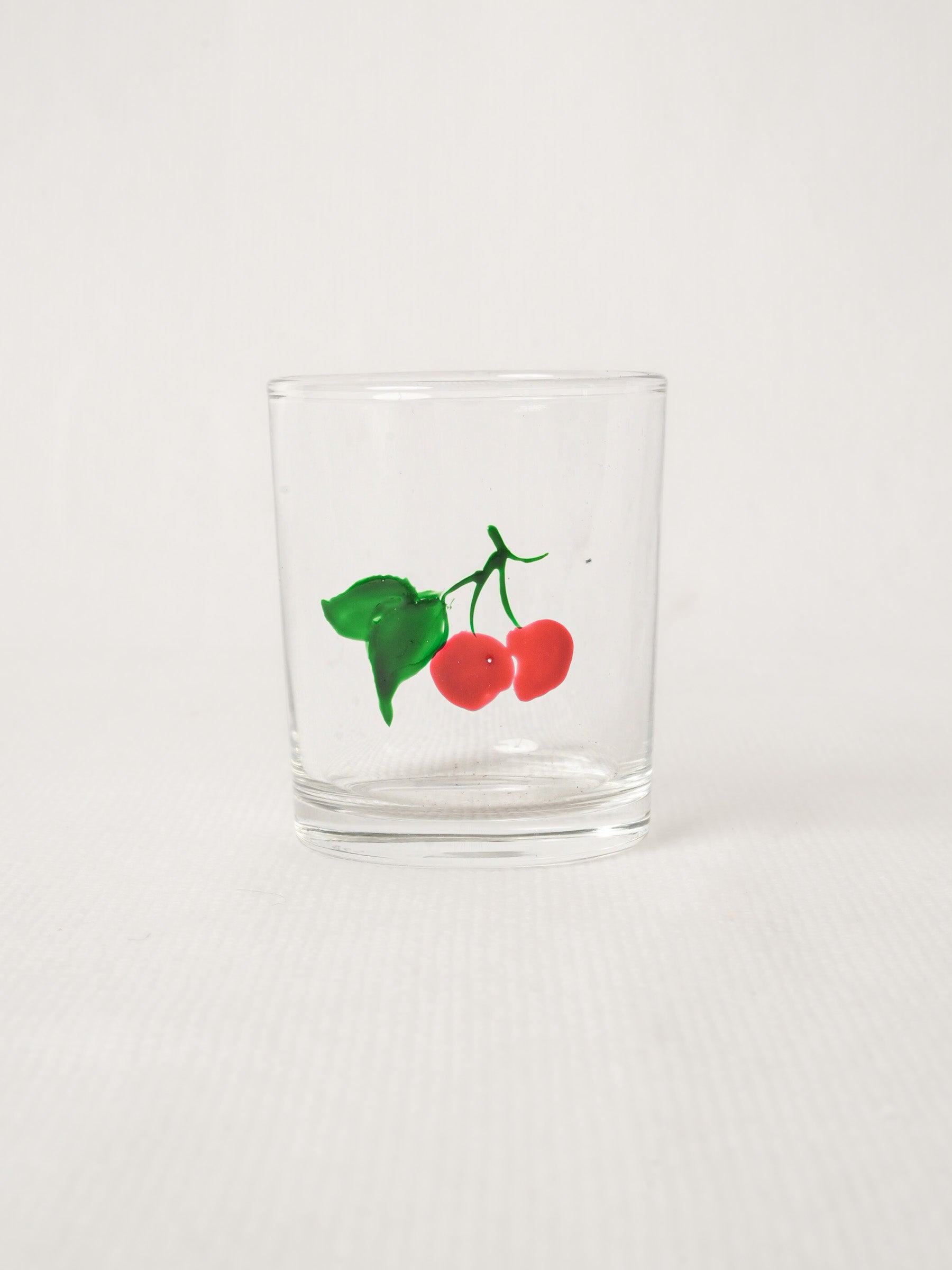 Vintage Hand-Painted Cherry Shot Glass 2"