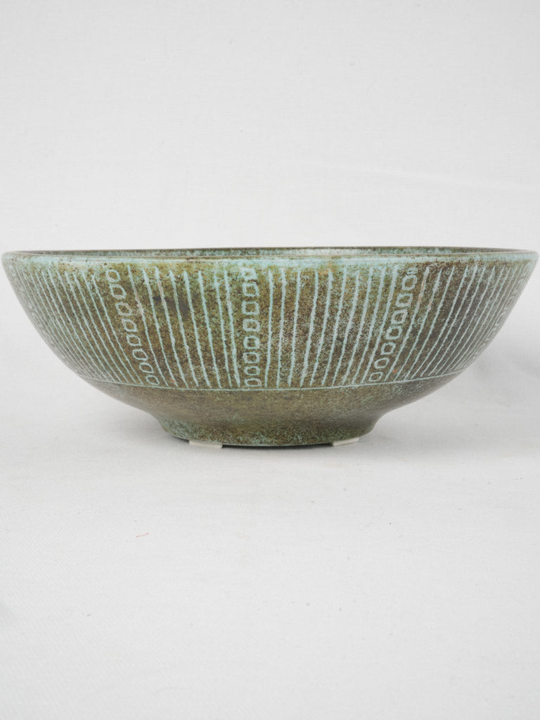 Classic Greek design blue ceramic bowl