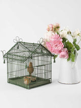 Vintage terracotta bowl birdcage detail