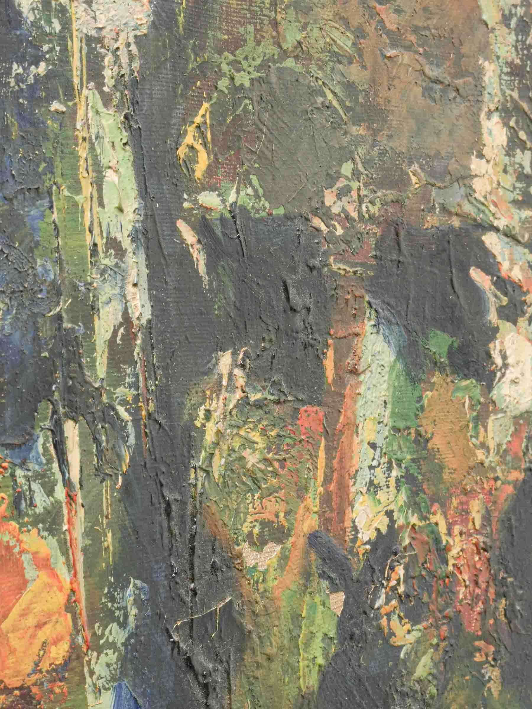 Powerful richly layered oil painting  
