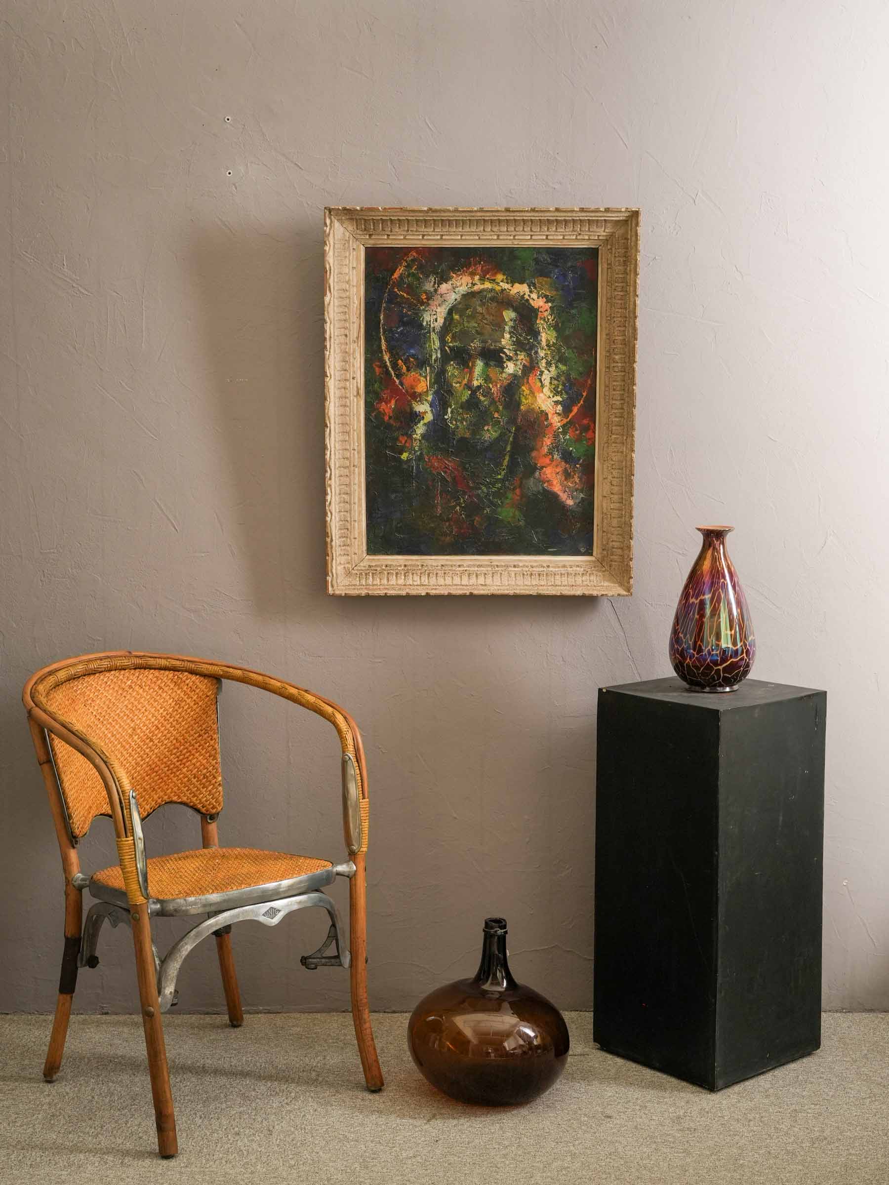 Textured impasto oil canvas artwork  