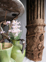 Pair of tall antique French oak columns - Corinthian 79¼"