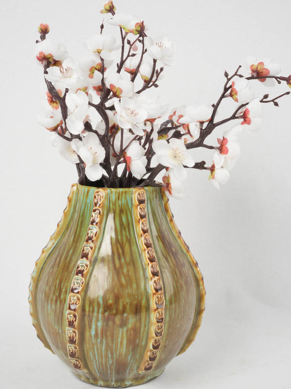 Delightful gourd-shaped floral ceramic vase