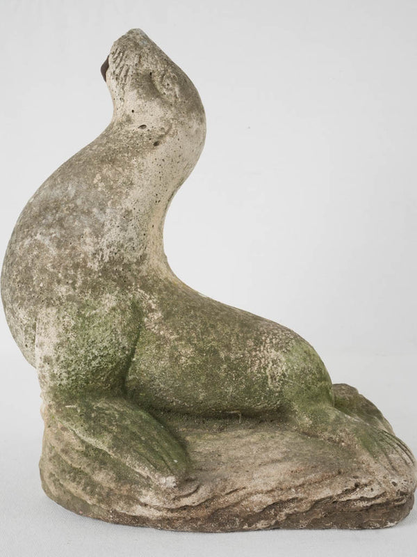 Classic weathered seal garden ornament