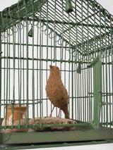 Small antique French birdcage - green 13"