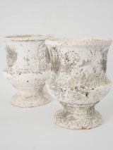Antique patinated French concrete urns