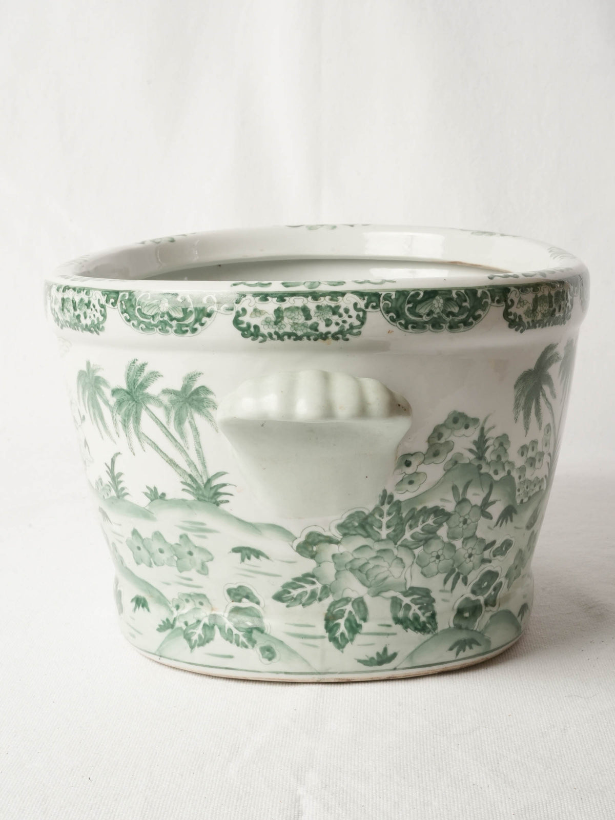 Large French Ceramic Chinoiserie Cache-Pot - 17¾" x 11¾"