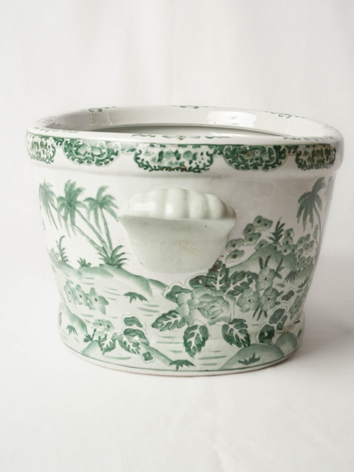 Large French Ceramic Chinoiserie Cache-Pot - 17¾" x 11¾"