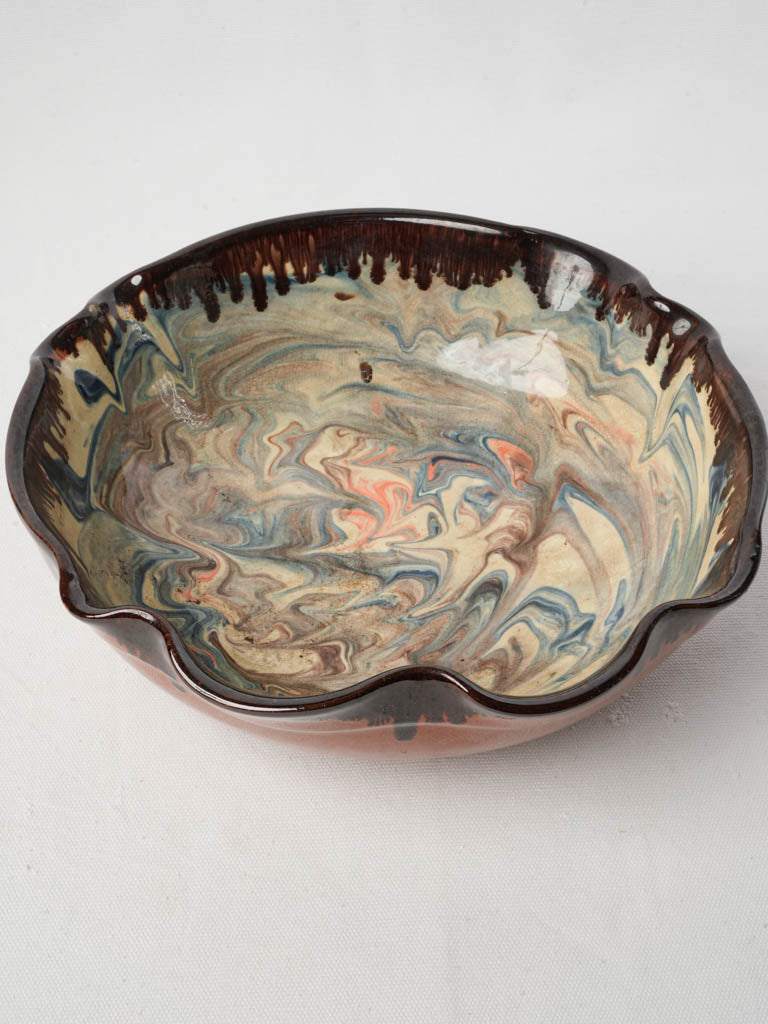Vintage French terracotta salad bowl
