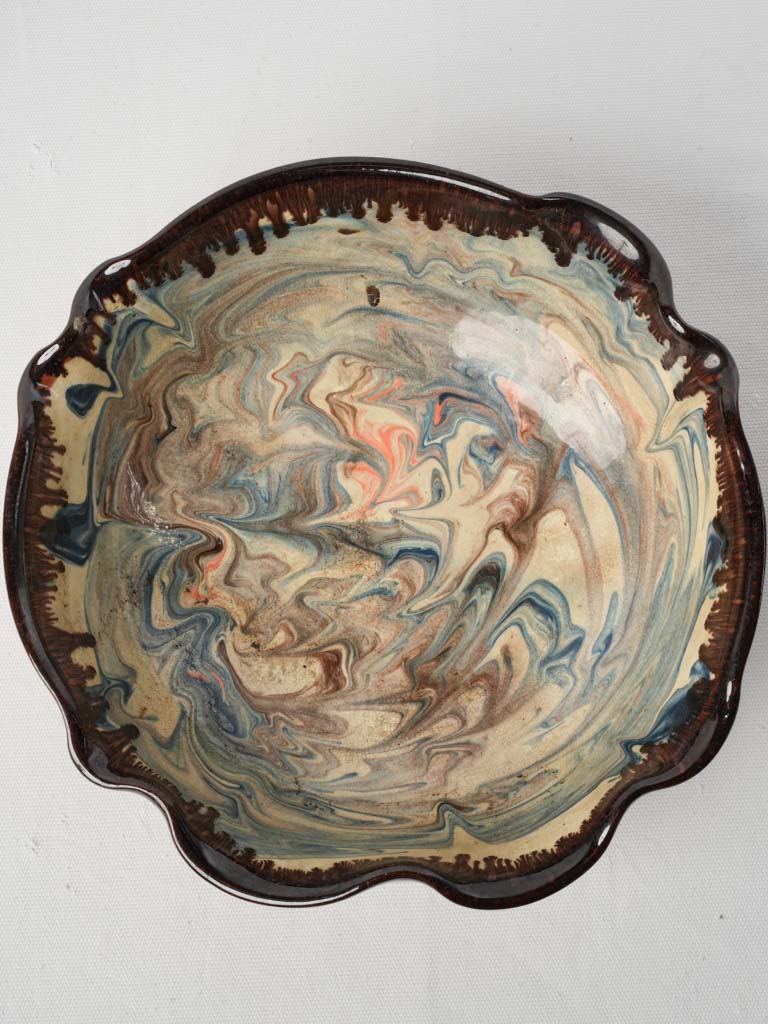 Marbled mid-century fruit bowl