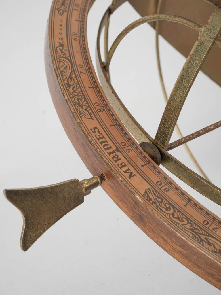 Distressed French wooden armillary sphere