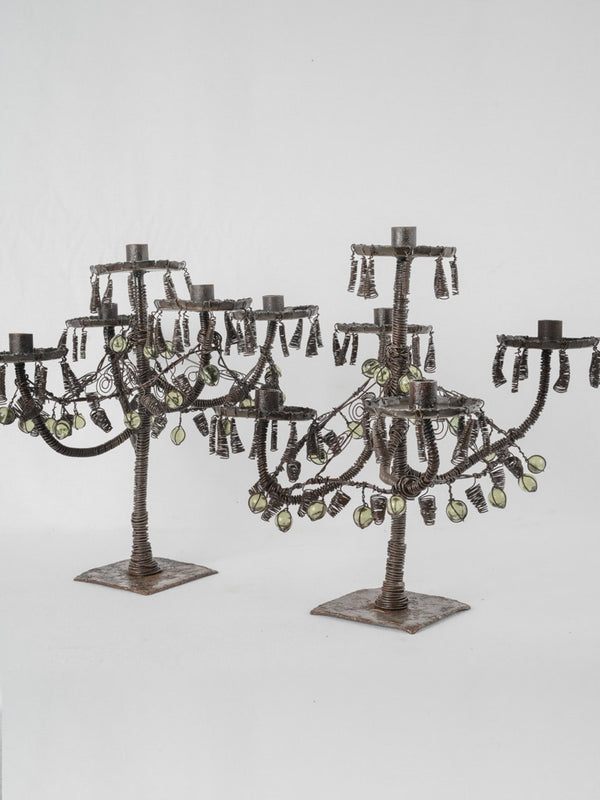 French artisanal wire candelabras