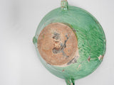 Large antique French Tian bowl - green & yellow 20"